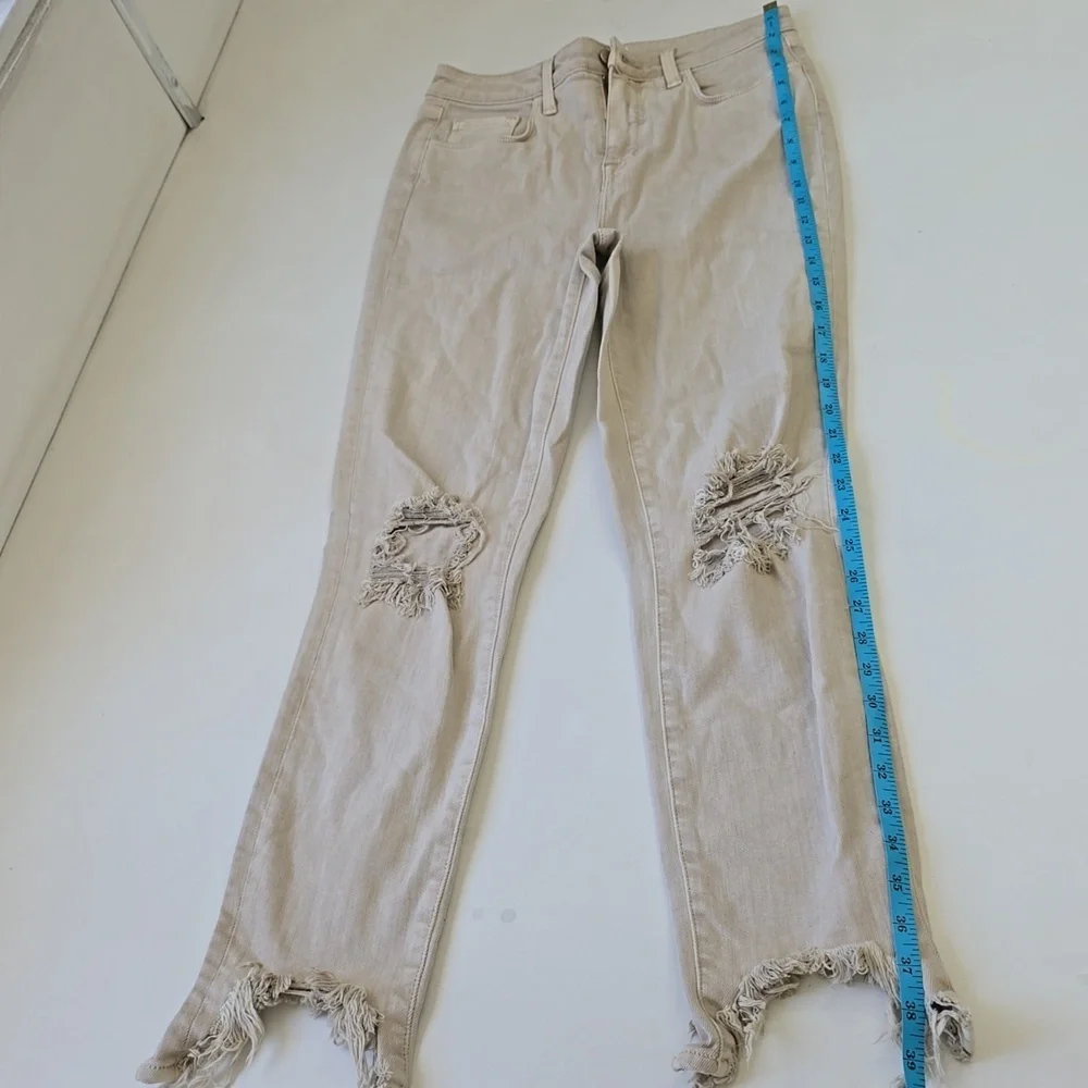 L’Agence High Line Skinny Jeans High Rise Biscuit Destruct